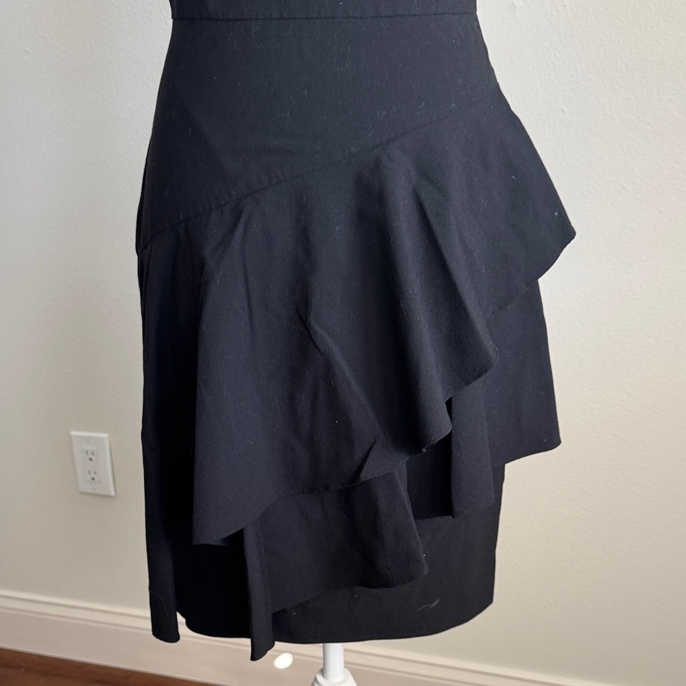 Banana Republic Black Asymmetrical Ruffle Dress - Picture 2 of 9